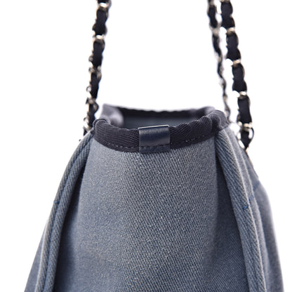Chanel Canvas Sequin Small Deauville Tote Navy 8 of 14