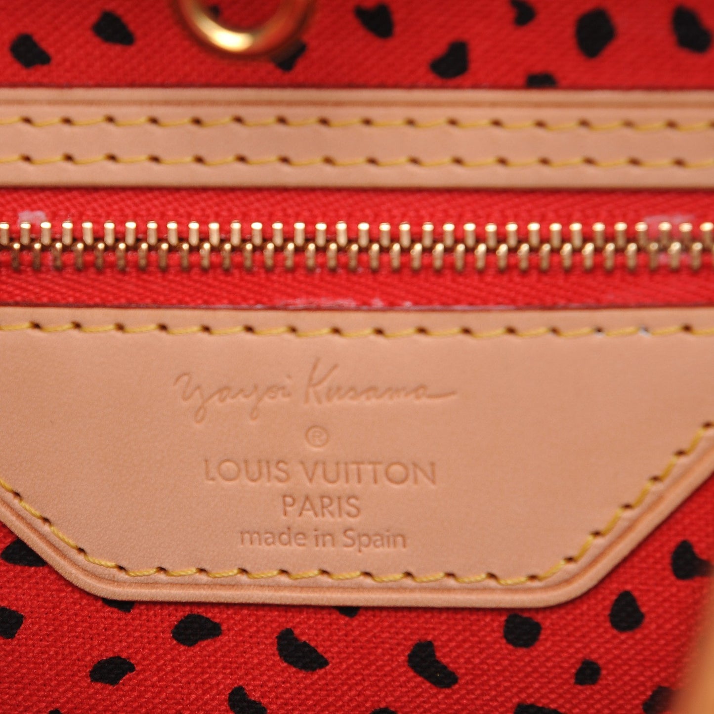 Monogram Kusama Waves Neverfull MM Red
