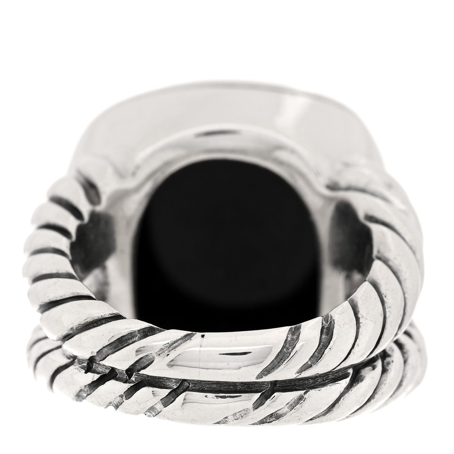 Sterling Silver Black Onyx 14mm Albion Statement Ring 50 5.25