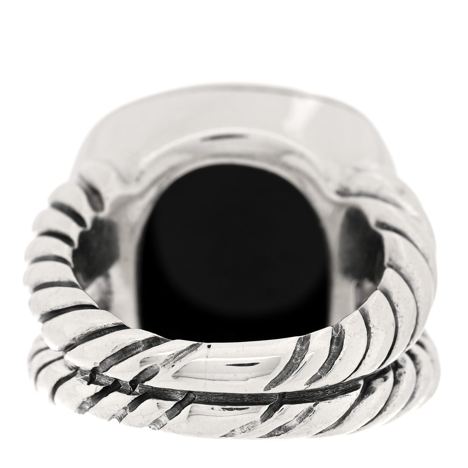 David Yurman Sterling Silver Black Onyx 14mm Albion Statement Ring 50 5.25 3 of 4