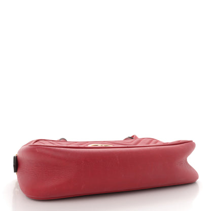 Gucci Calfskin Matelasse Small GG Marmont Chain Shoulder Bag Hibiscus Red 4 of 14