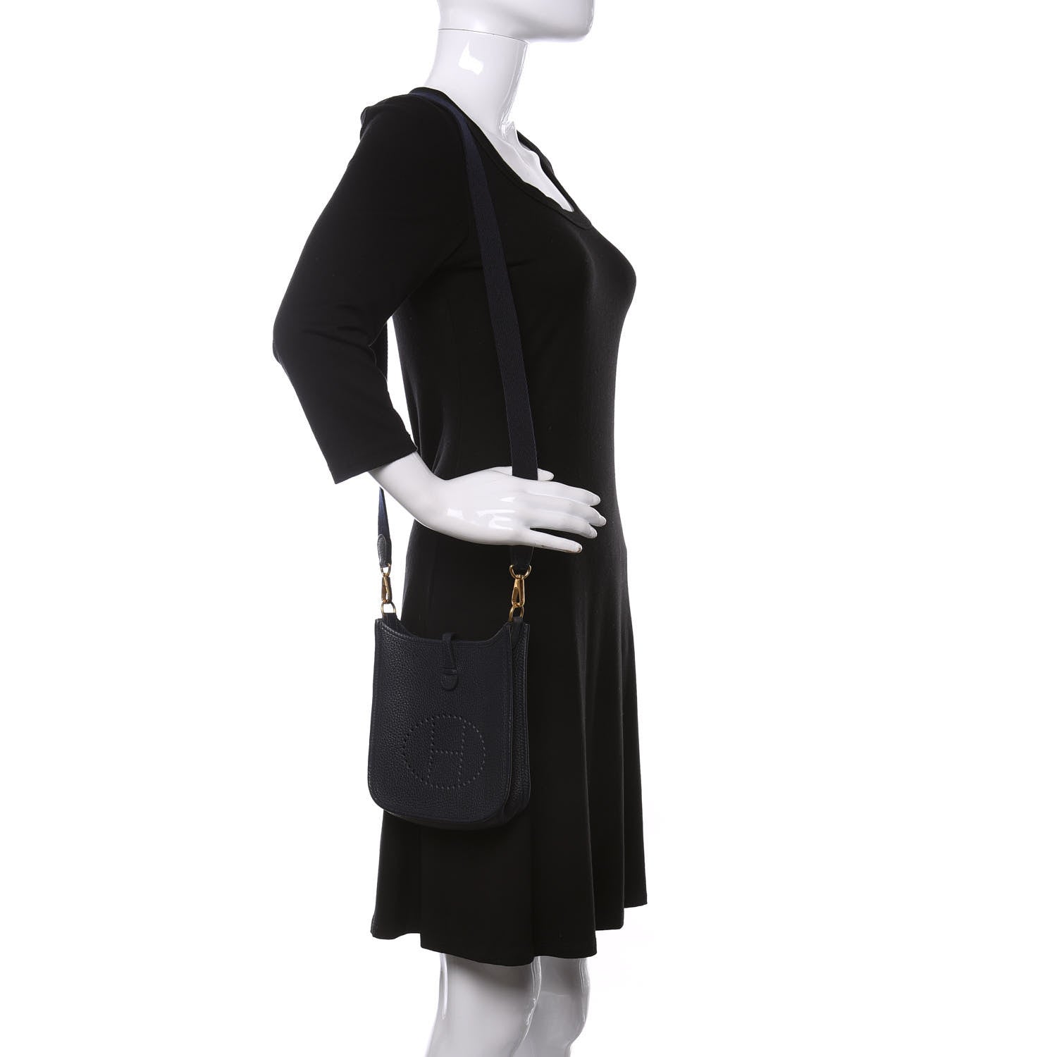Hermes Taurillon Clemence Evelyne TPM Bleu Nuit 2 of 13
