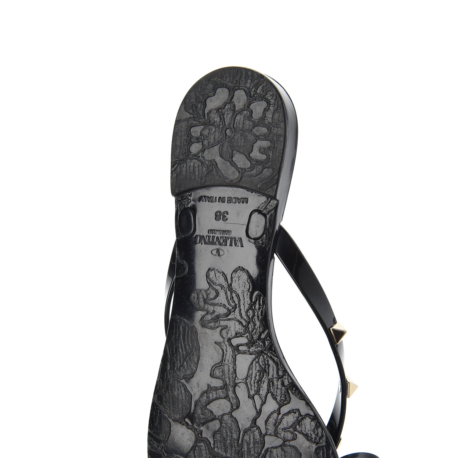 Valentino Garavani PVC Jelly Rockstud Bow Thong Sandals 38 Black 12 of 13