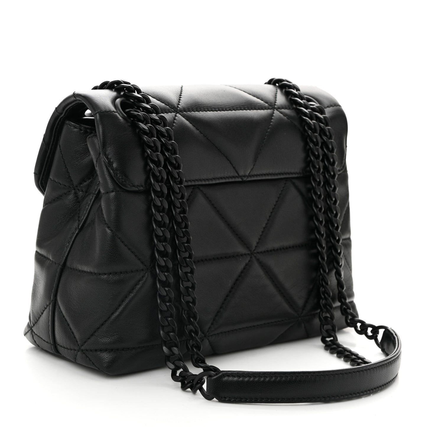 Nappa Triangle Stitched Small Spectrum Bag Black