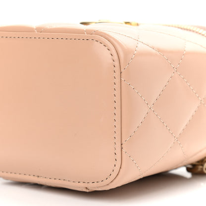 Chanel Calfskin Quilted Mini Perfect Fit Vanity Case With Chain Beige 10 of 11