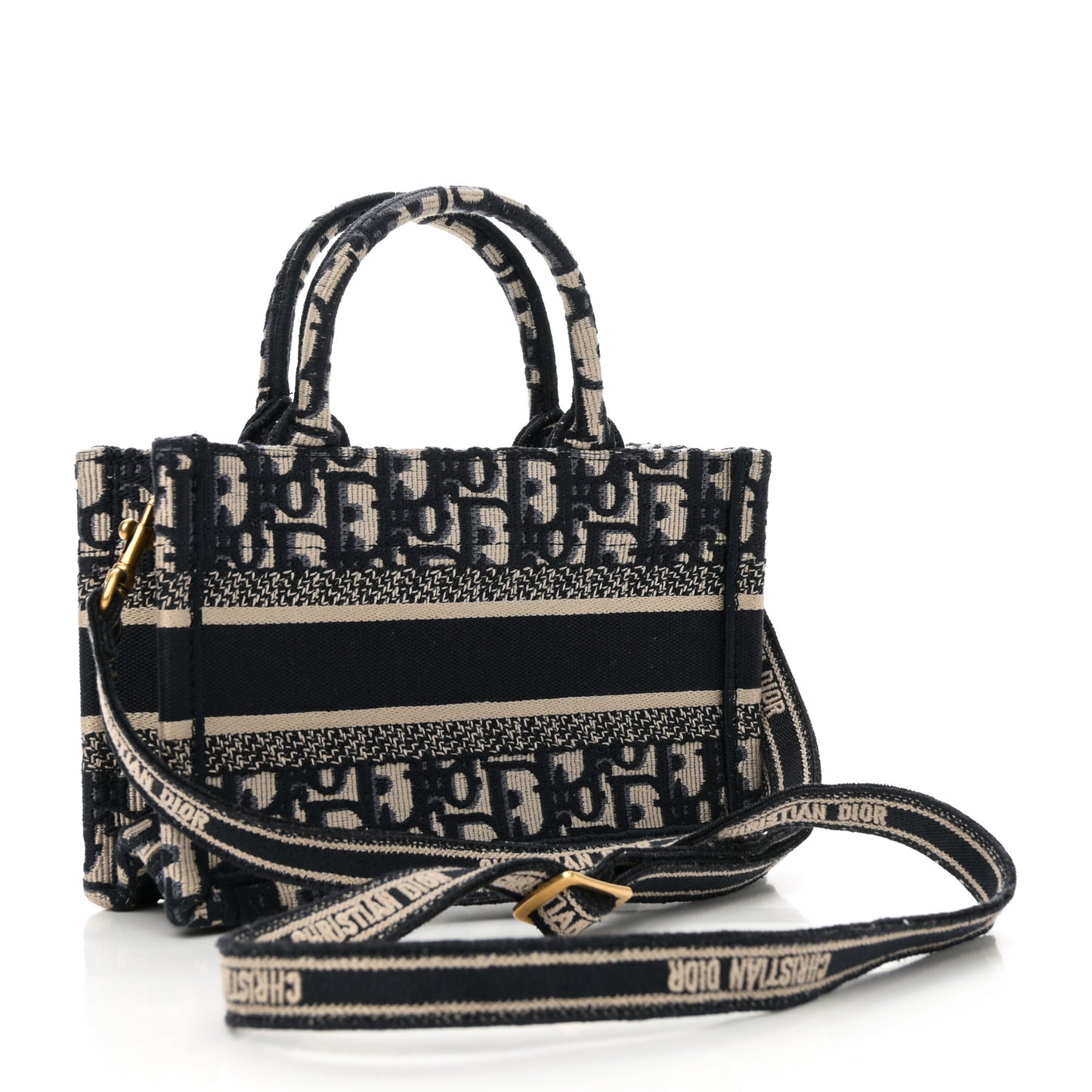 Oblique Mini Book Tote With Strap Blue Multicolor