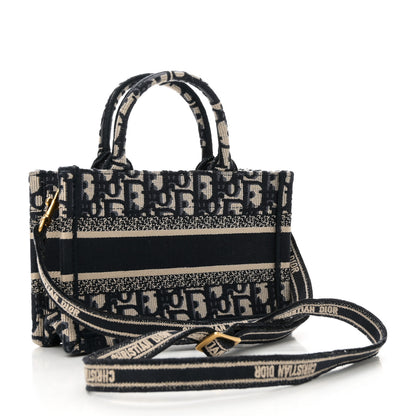 Christian Dior Oblique Mini Book Tote With Strap Blue Multicolor 3 of 11