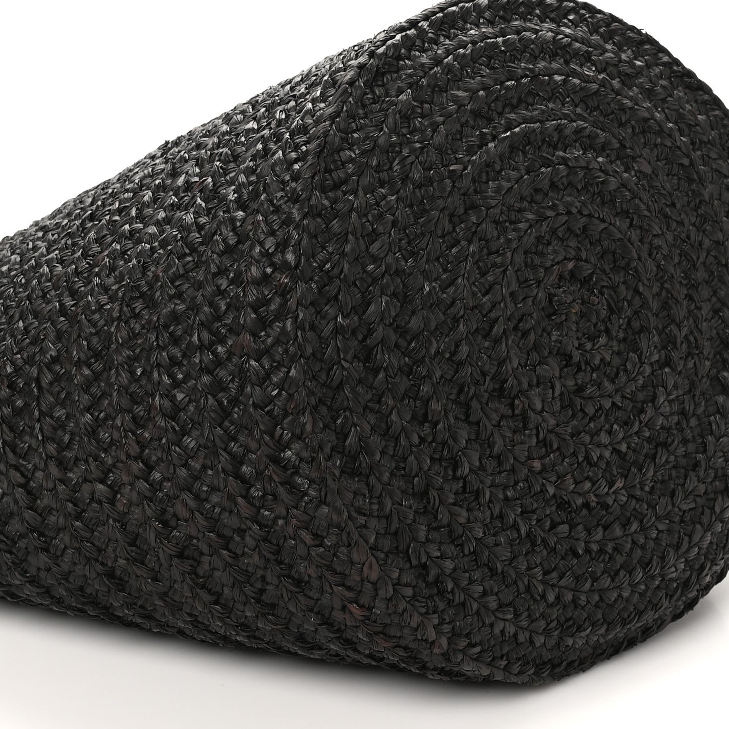Raffia Medium Panier Bag Black