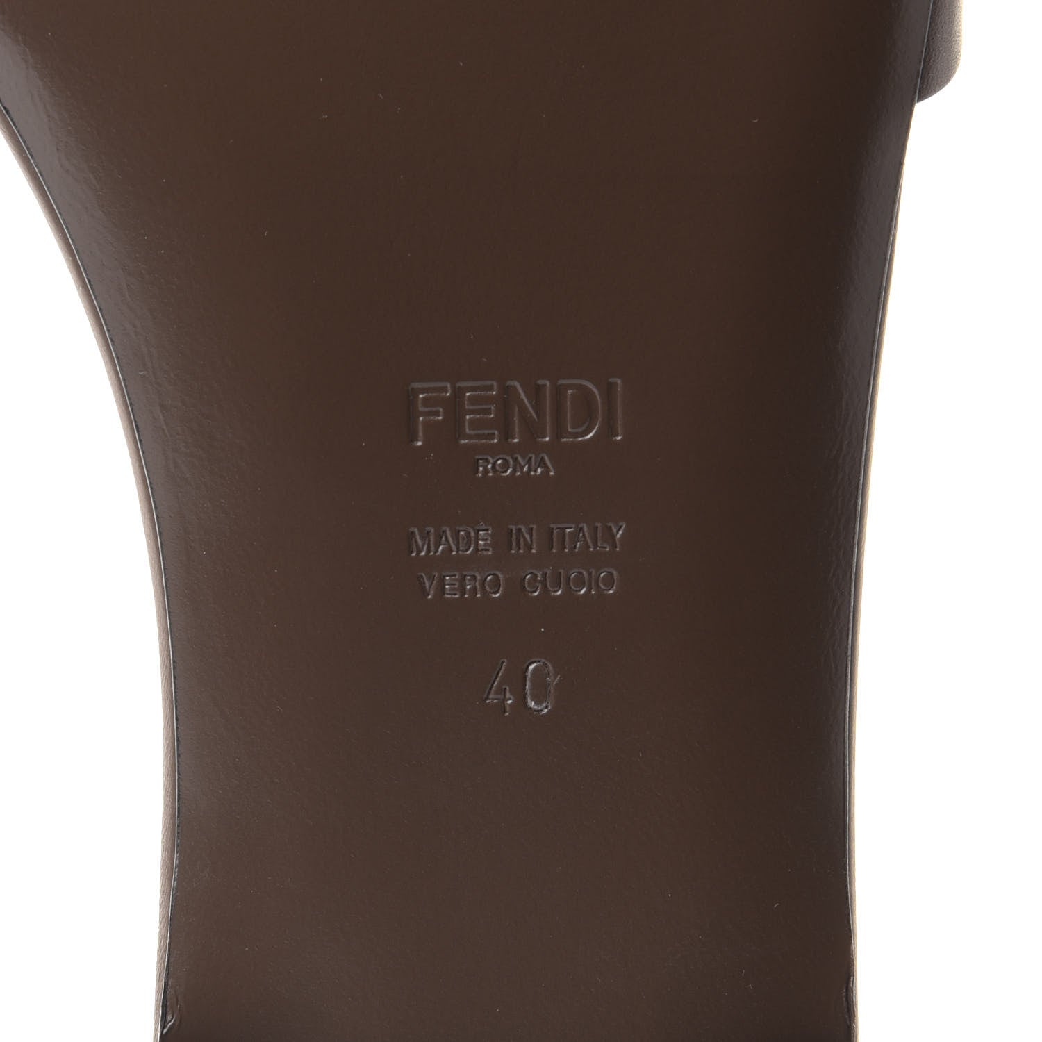 Fendi Vitello Cuoio Baguette Flat Slide Sandals 40 Maya 8 of 10