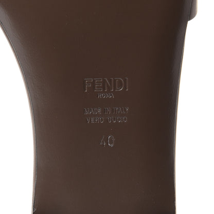 Fendi Vitello Cuoio Baguette Flat Slide Sandals 40 Maya 8 of 10