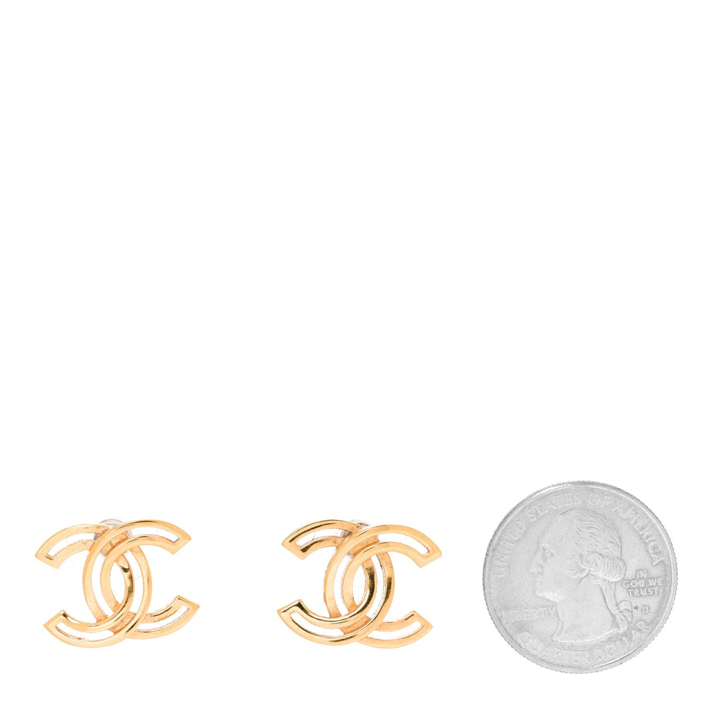 Metal Obazine CC Earrings Gold