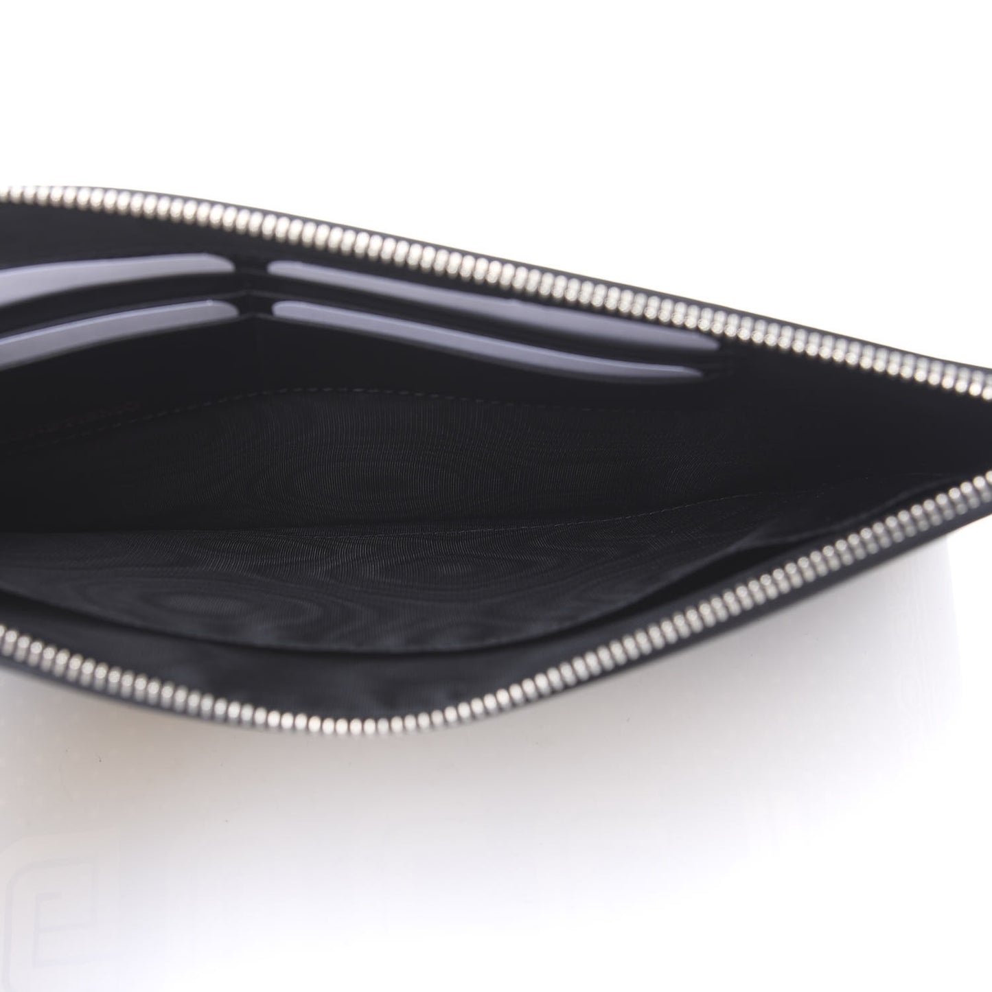 X SEGA Calfskin GUCCY Stars Zip Wristlet Pouch Black Gold