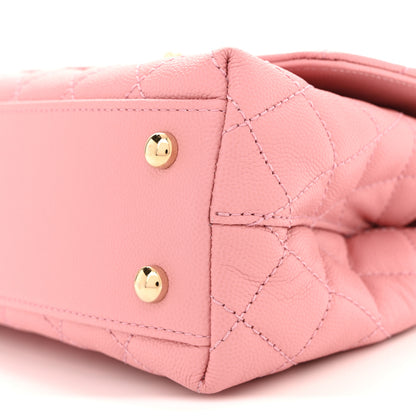 Chanel Caviar Quilted Mini Coco Handle Flap Pink 10 of 10