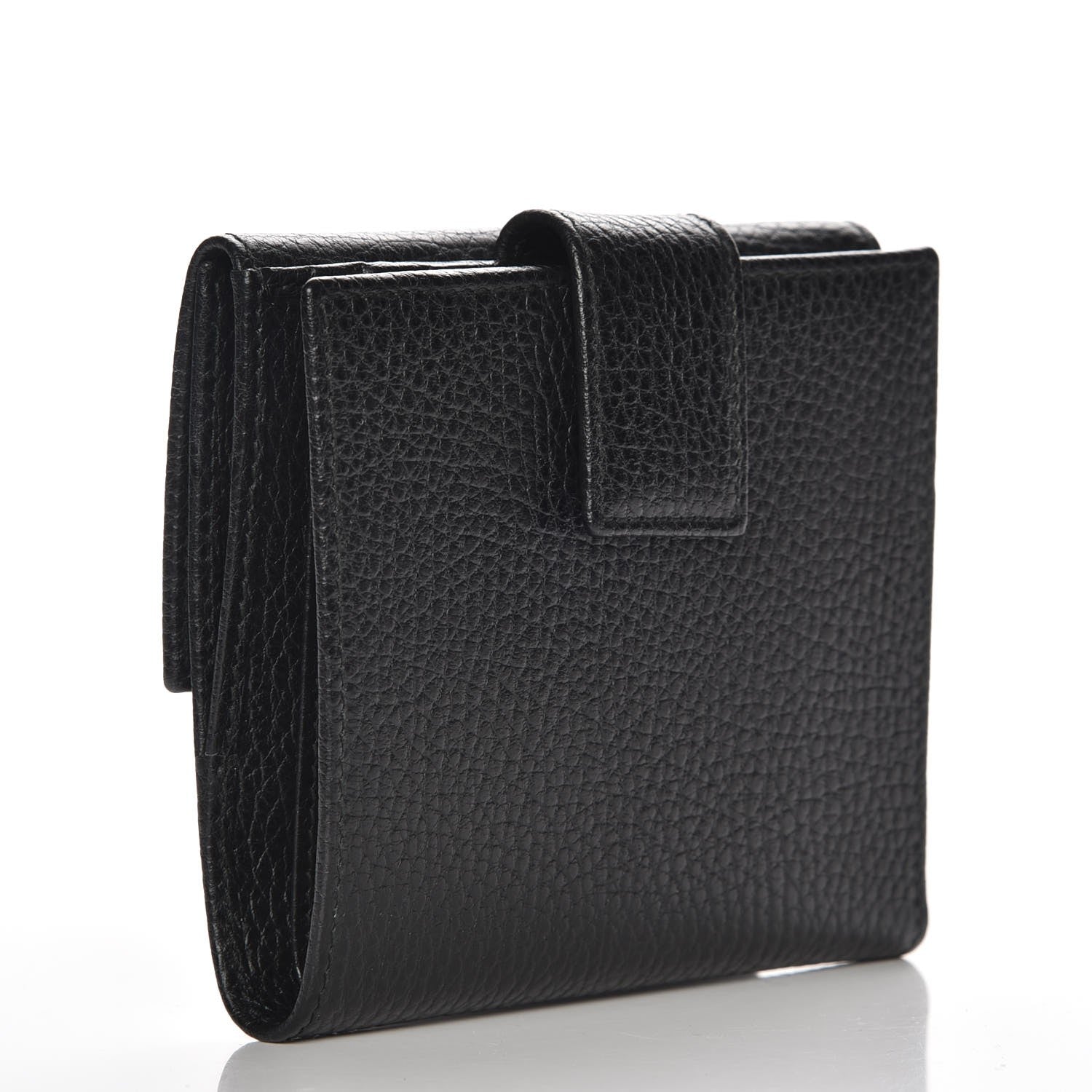 Gucci Dollar Calfskin Double G French Flap Wallet Black 3 of 8