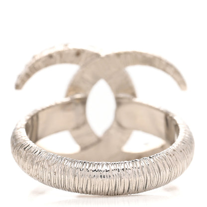 Chanel Crystal CC Moon Ring 54 6.75 Silver 3 of 4