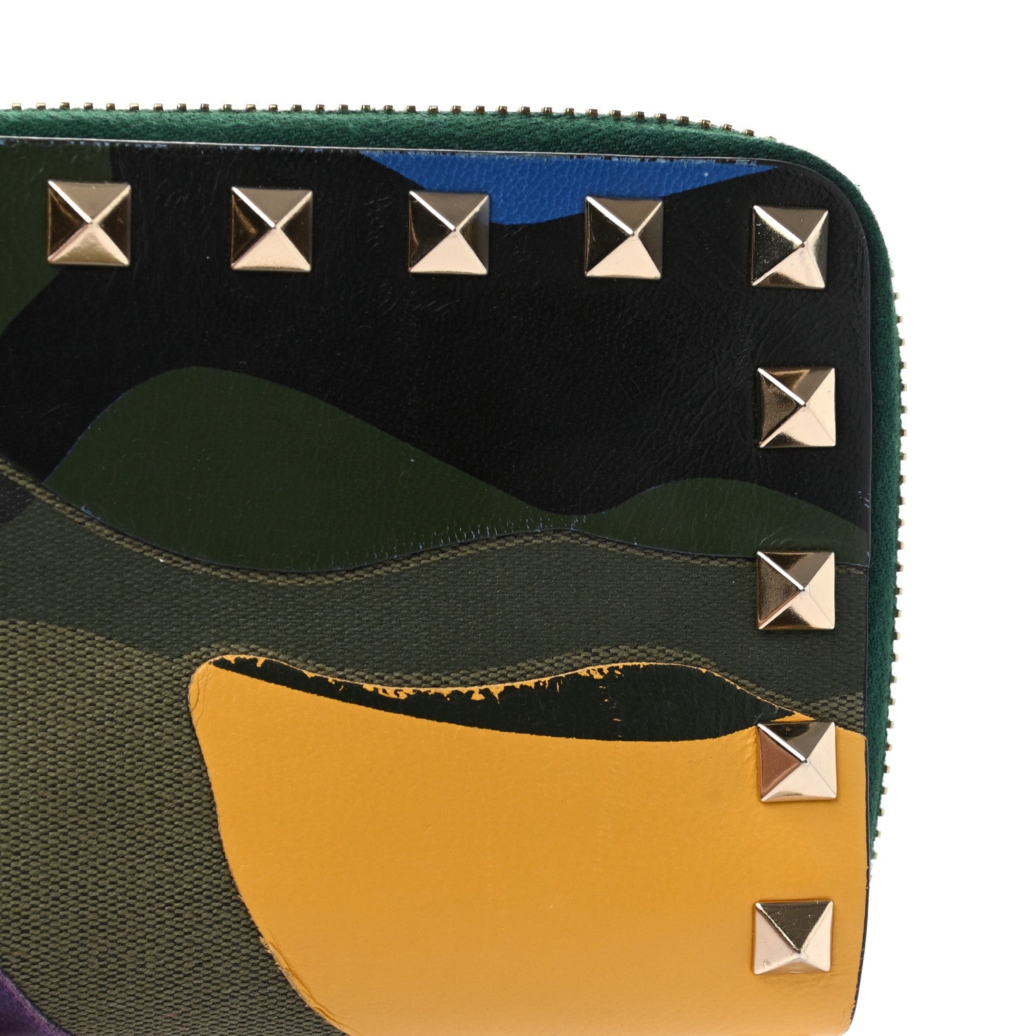 Valentino Garavani Nappa Canvas Camouflage Rockstud Zip Coin Purse Multicolor 10 of 10