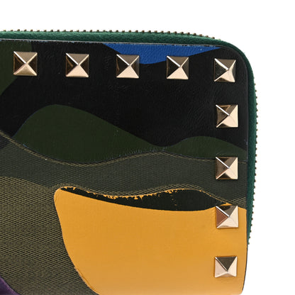 Valentino Garavani Nappa Canvas Camouflage Rockstud Zip Coin Purse Multicolor 10 of 10
