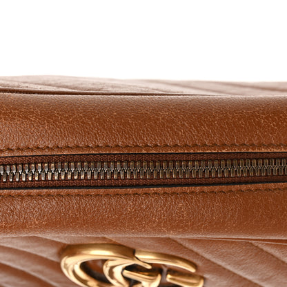 Gucci Glazed Calfskin Matelasse Diagonal Small GG Marmont Chain Shoulder Bag Cuir 13 of 17
