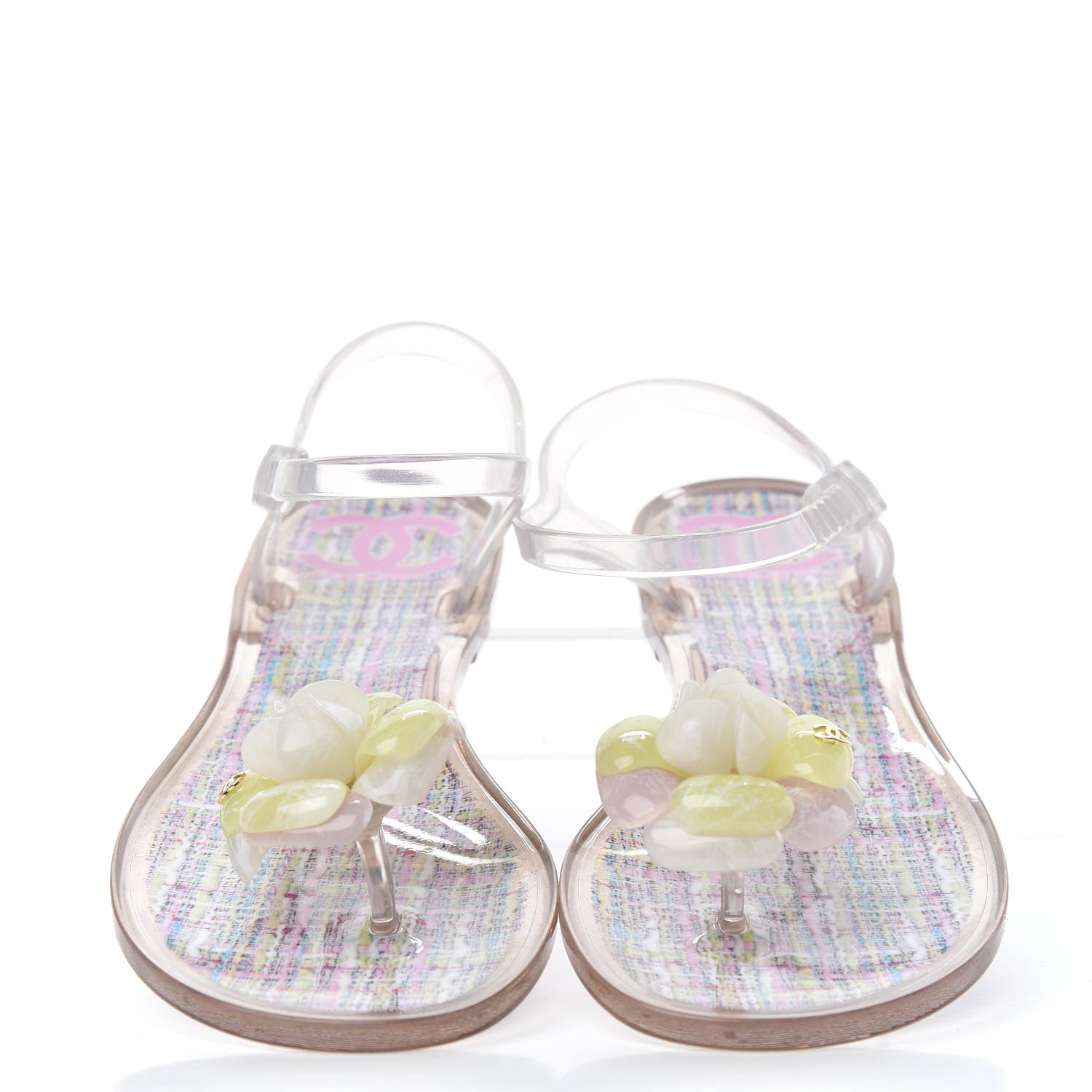 Chanel Jelly Camellia Thong Sandals 39 Light Pink Multicolor 5 of 8