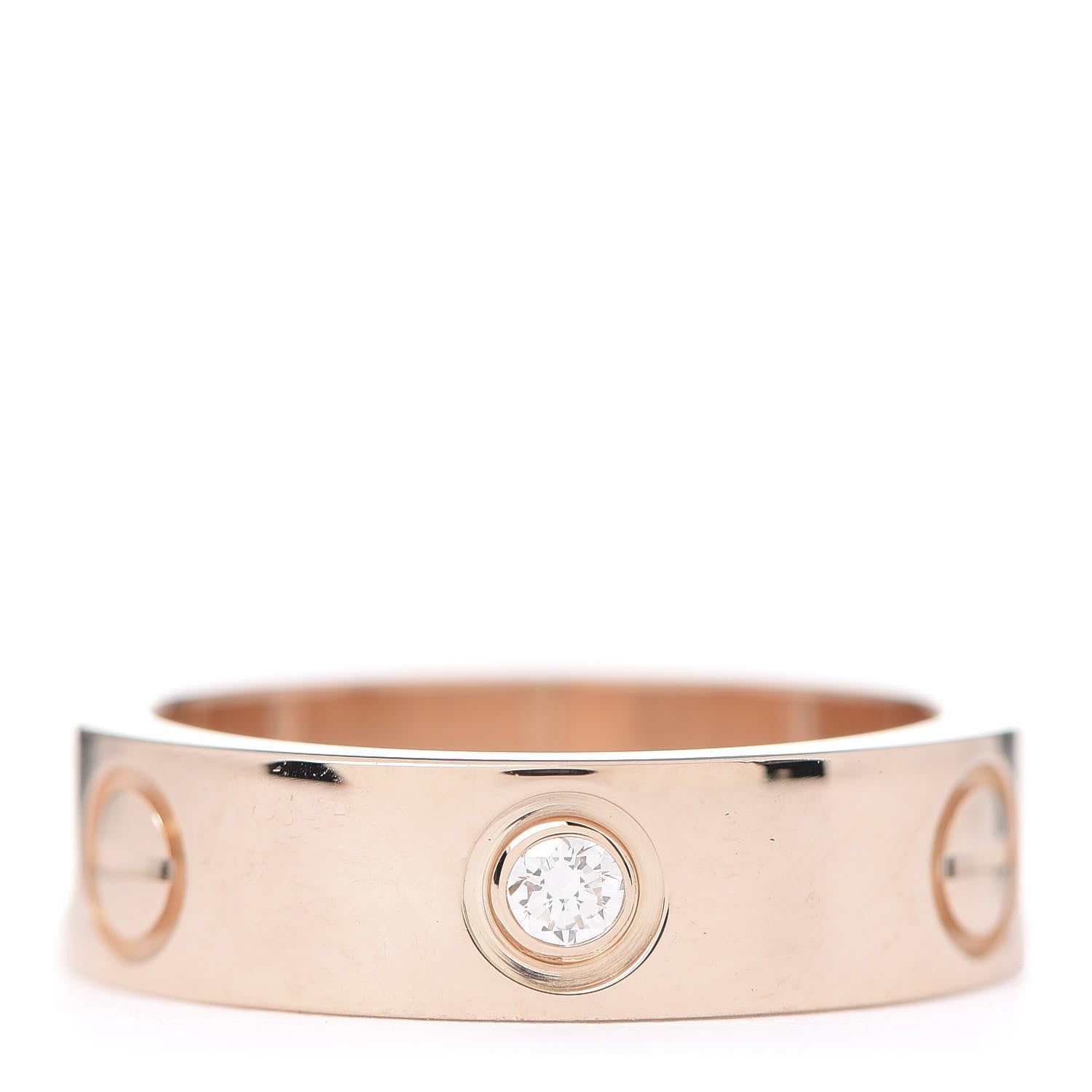 Cartier 18K Pink Gold 3 Diamond 5.5mm LOVE Ring 54 6.75 1 of 5