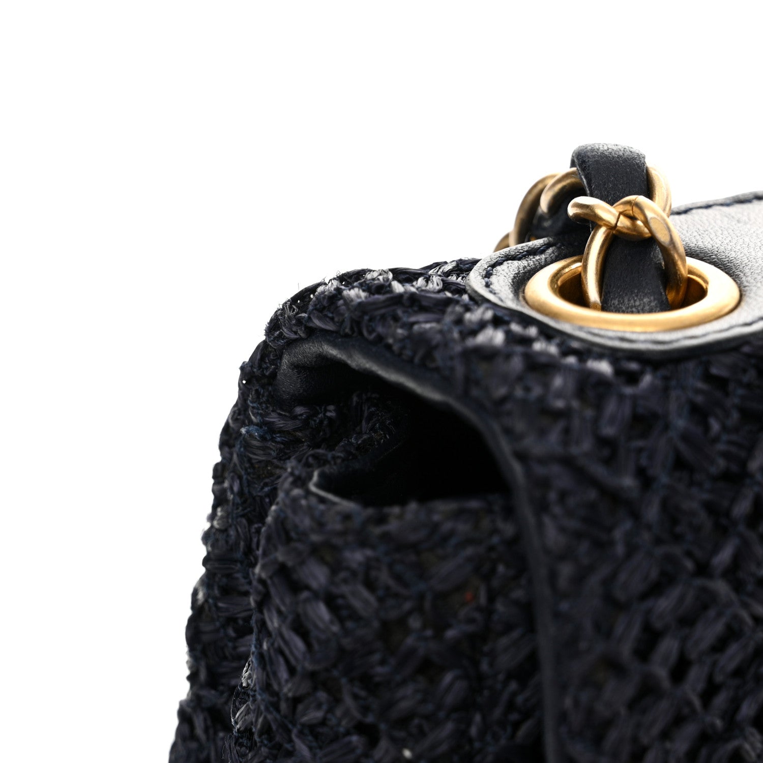 Chanel Raffia Crochet Medium Single Flap Bag Blue 13 of 14