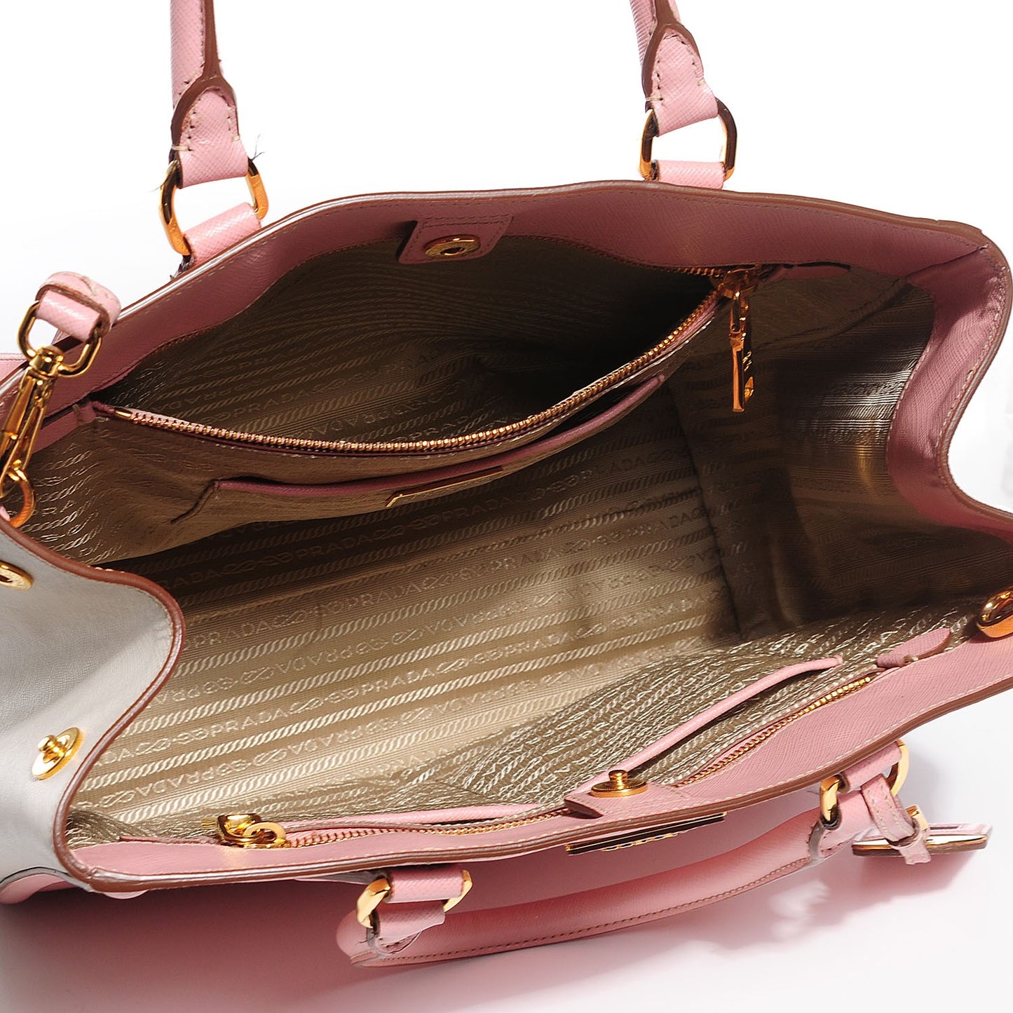 Saffiano Lux Small Tote Orchidea Talco