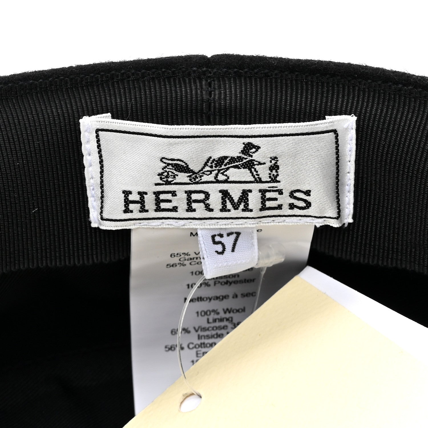 Hermes Wool Flannel Cabourg En Finesse Cap Black 8 of 9
