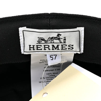 Hermes Wool Flannel Cabourg En Finesse Cap Black 8 of 9