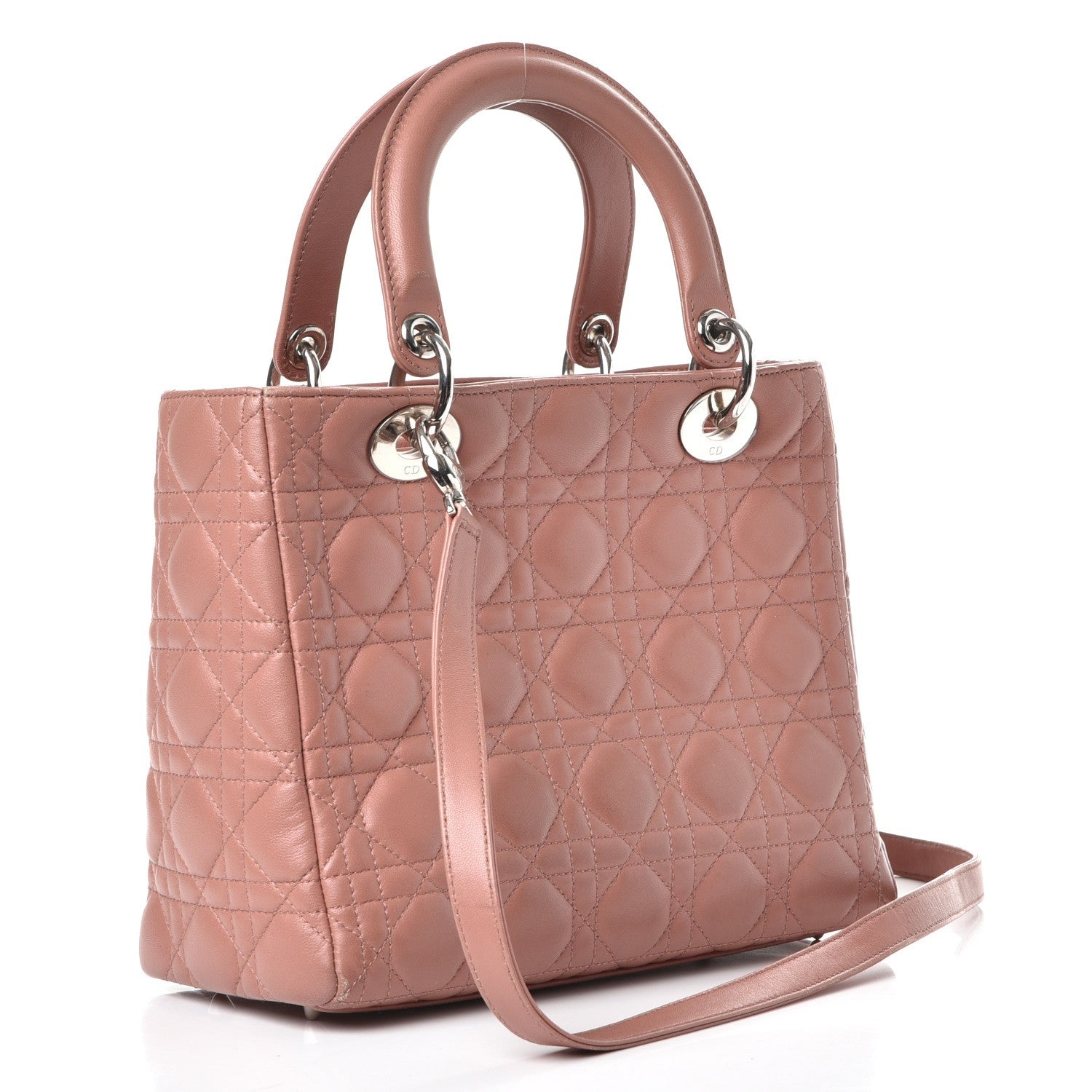 Christian Dior Lambskin Cannage Medium Lady Dior Bois de Rose 4 of 12