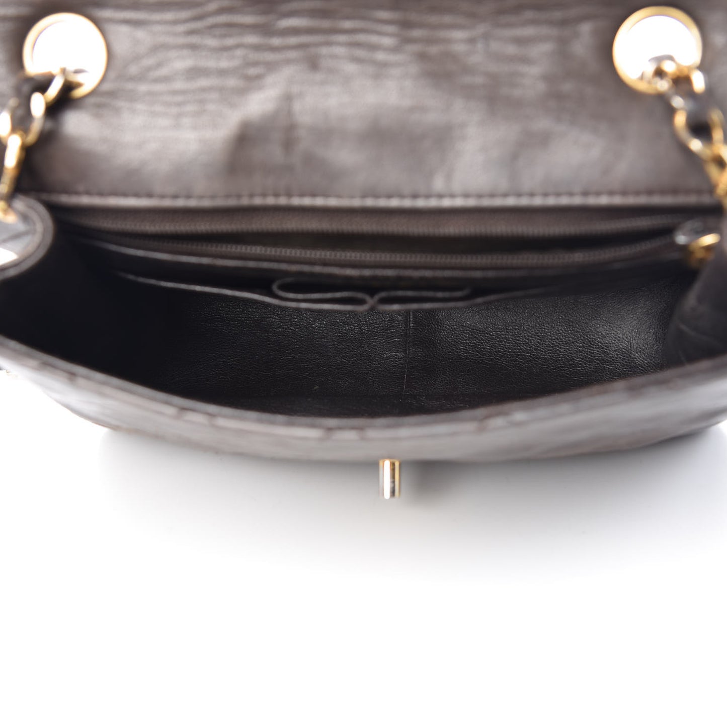 Lambskin Quilted Mini Square Flap Brown
