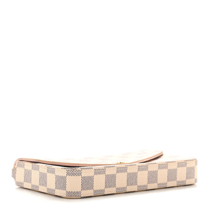 Louis Vuitton Damier Azur Pochette Felicie Chain Wallet Rose Ballerine 4 of 10