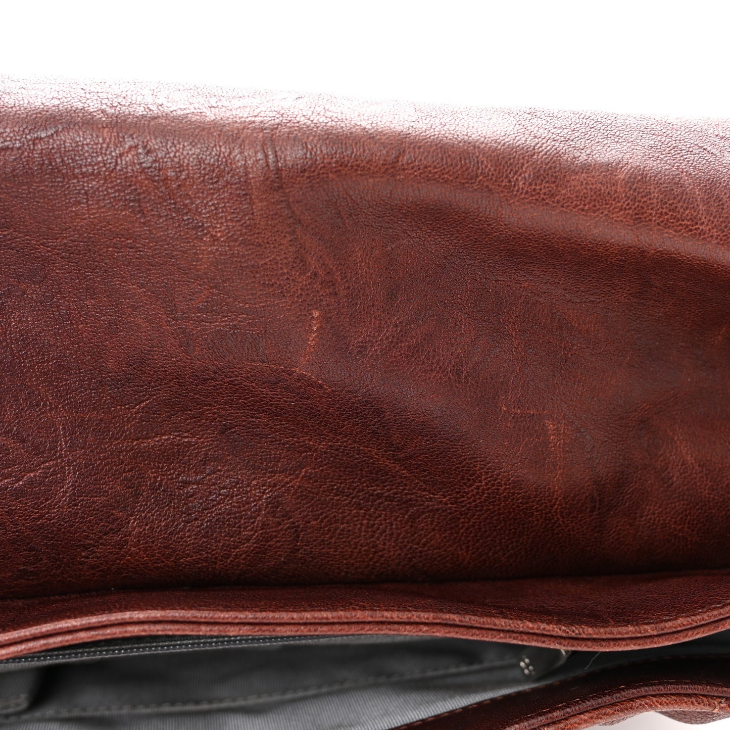 Washed Lambskin Quilted Chain Around Maxi Flap Dark Brown