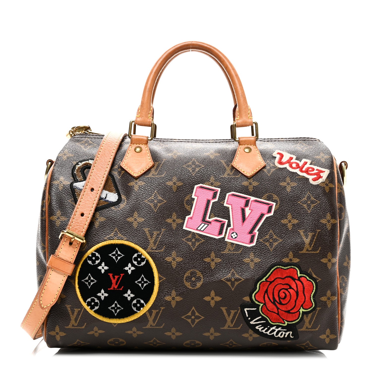 Louis Vuitton Monogram Patches Speedy Bandouliere 30 1 of 11