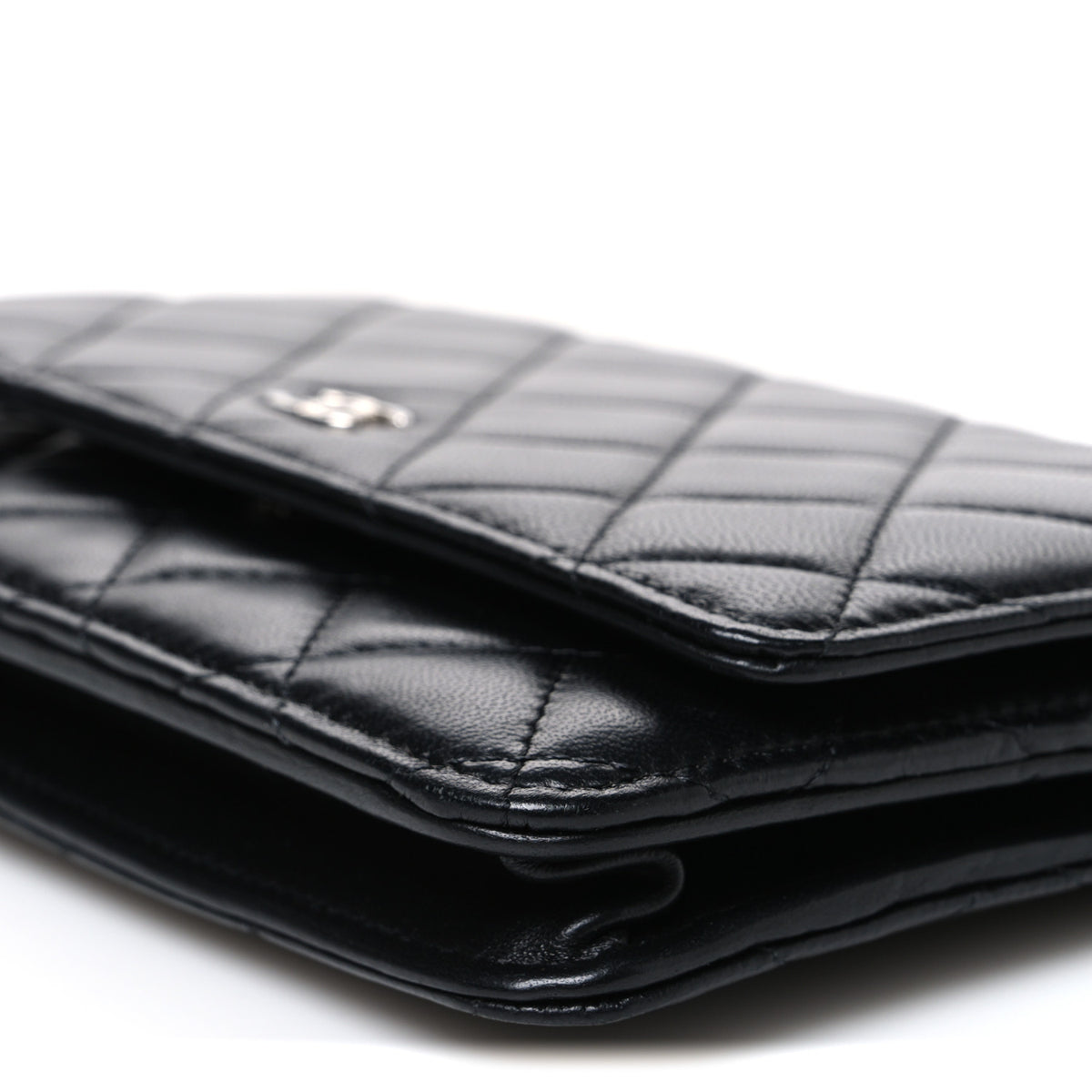 Chanel Lambskin Quilted Wallet On Chain WOC Black 11 of 11
