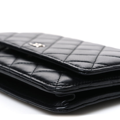 Chanel Lambskin Quilted Wallet On Chain WOC Black 11 of 11