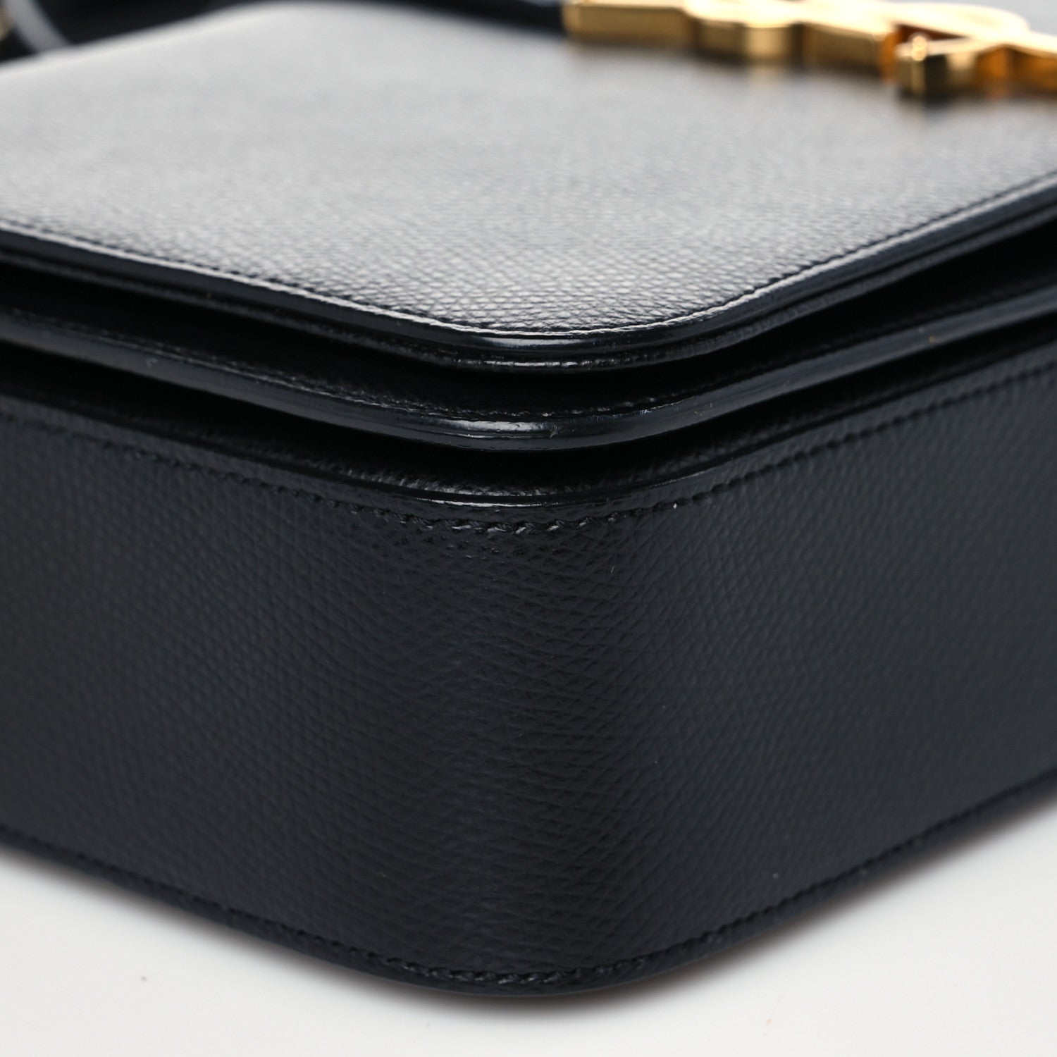 Saint Laurent Textured Calfskin Medium Classic Monogram Universite Bag Black 7 of 8