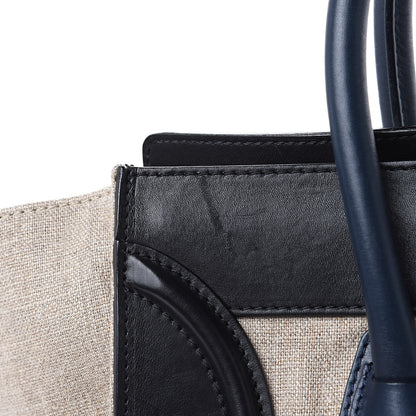 Celine Linen Smooth Calfskin Mini Bi-Color Luggage Natural Black 17 of 19