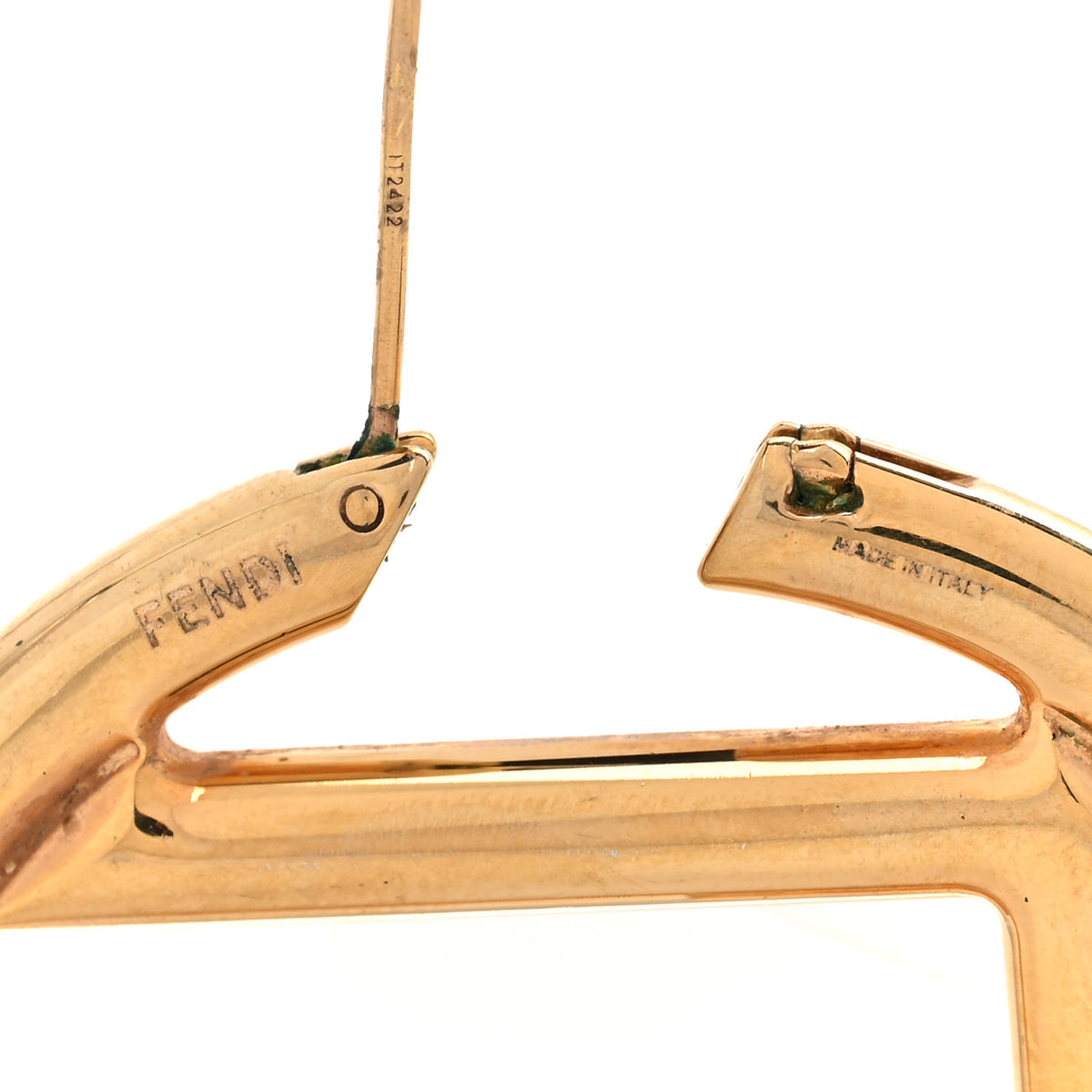 Metal FF Hoop Earrings Gold Silver