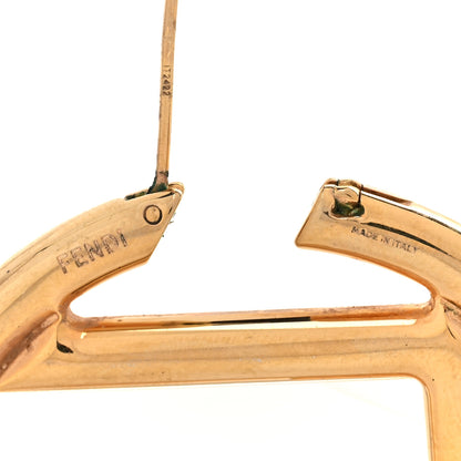 Fendi Metal FF Hoop Earrings Gold Silver 5 of 7