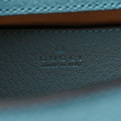 Gucci Textured Dollar Calfskin Web Mini Diana Tote Bag Dusty Azure Deep Orange 6 of 10