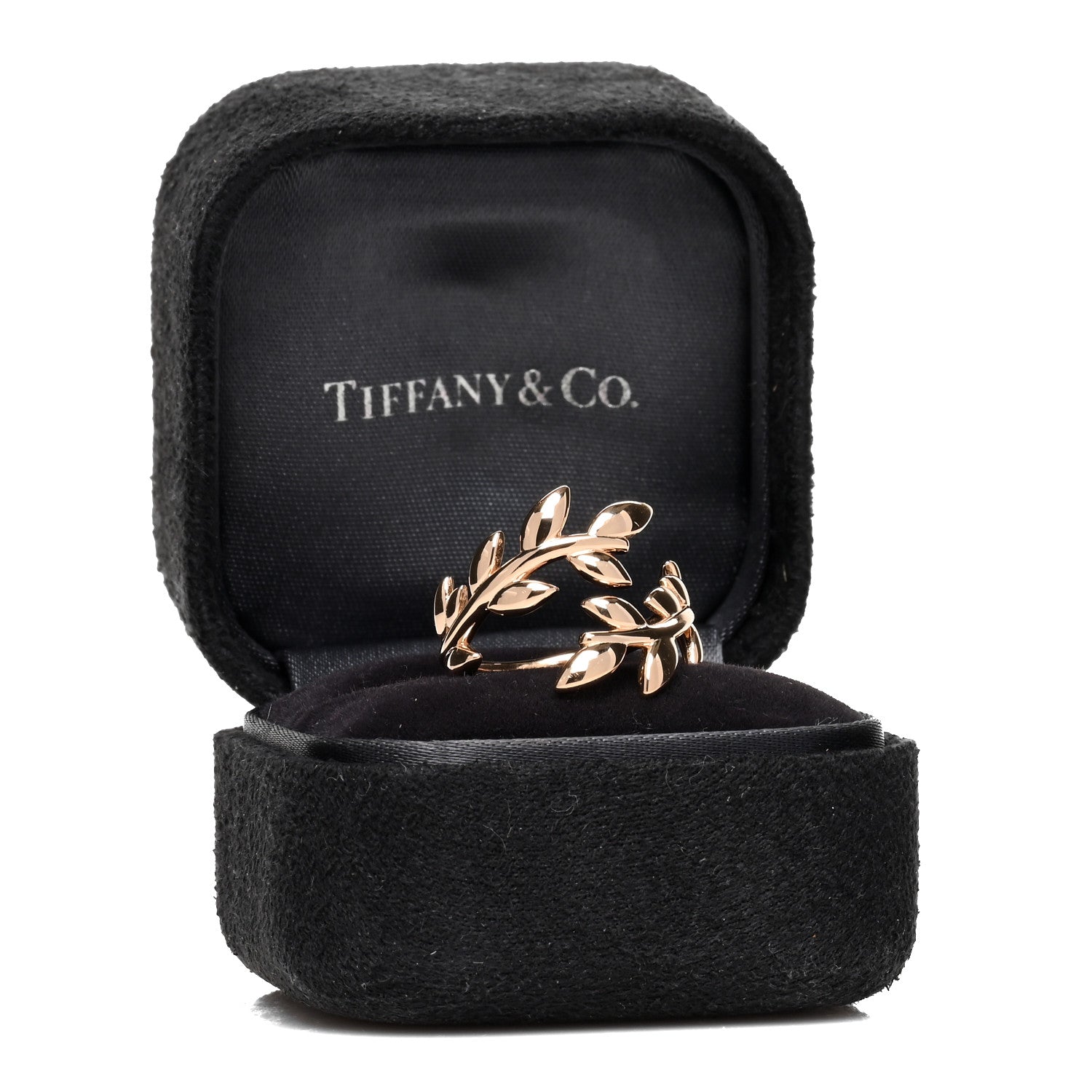 Tiffany 18K Yellow Gold Paloma Picasso Olive Leaf Bypass Ring 52 6 5 of 5