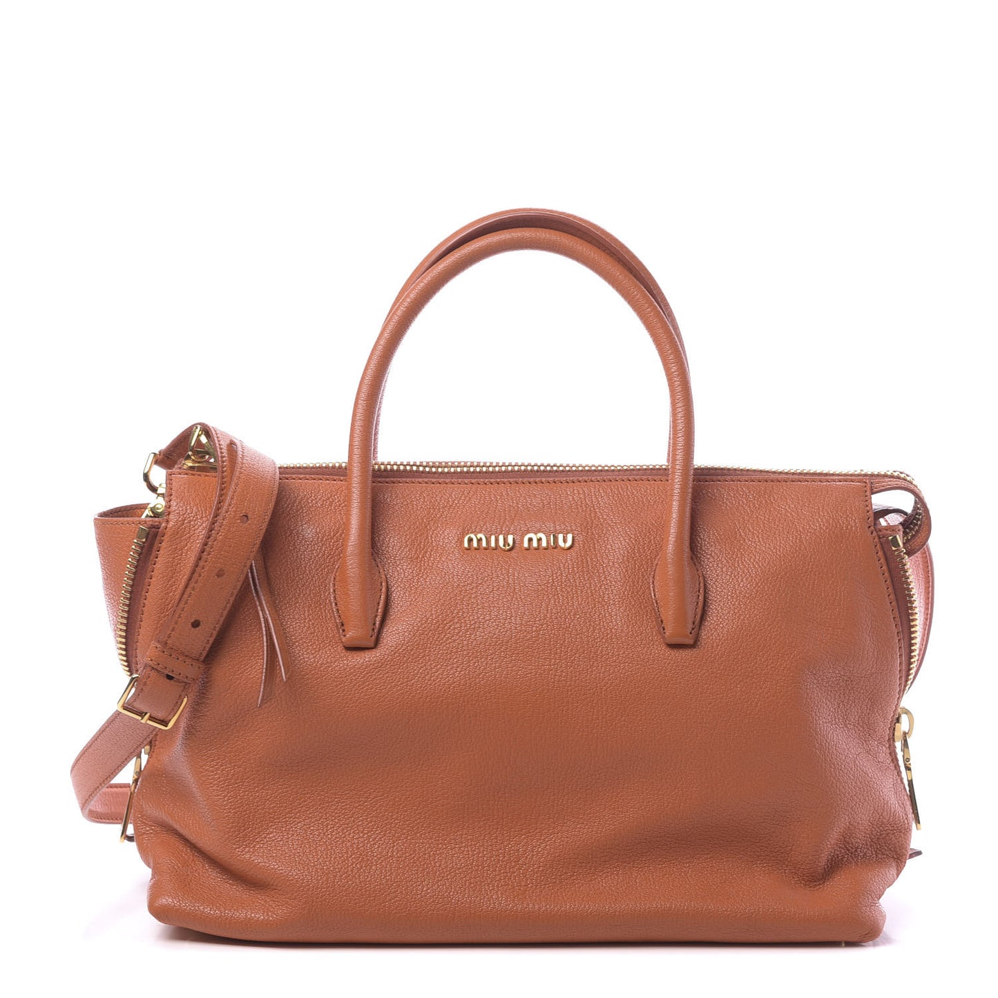 Goatskin Madras Zip Tote Papaya