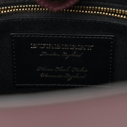 Burberry Calfskin House Check Small Banner Tote Mahogany Red 6 of 10