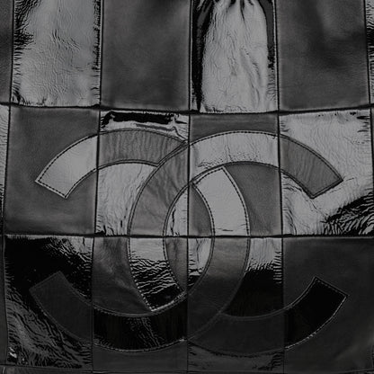 Chanel Patent Calfskin Patchwork Brooklyn Tote Black 8 of 12