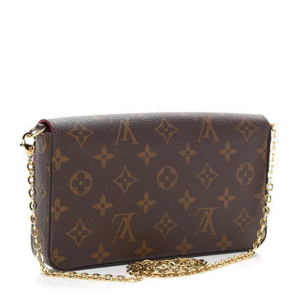 Louis Vuitton Monogram Pochette Felicie Chain Wallet Fuchsia 3 of 8