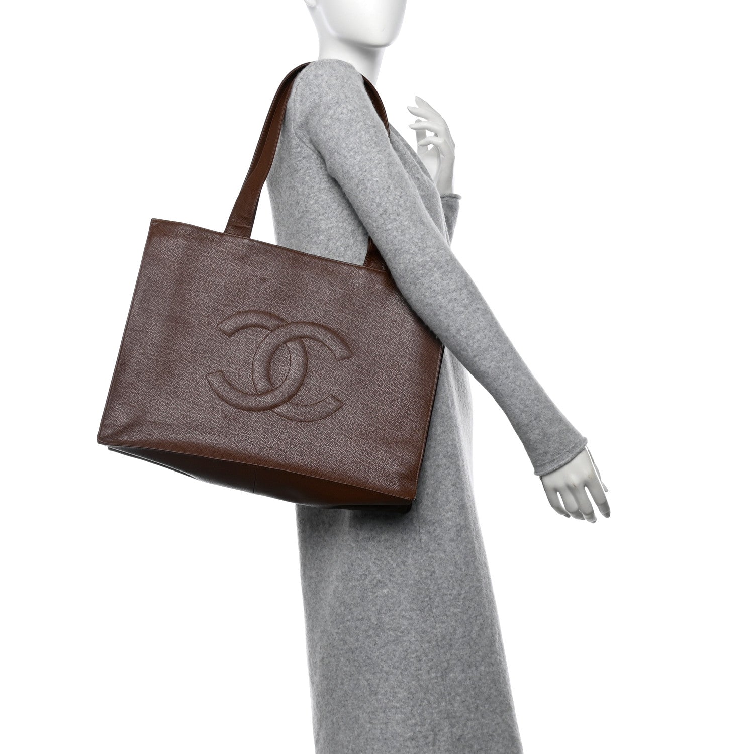 Chanel Caviar CC Tote Brown 2 of 15