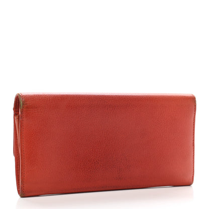 Chanel Goatskin Camellia Embossed Flap Wallet Red 3 of 15