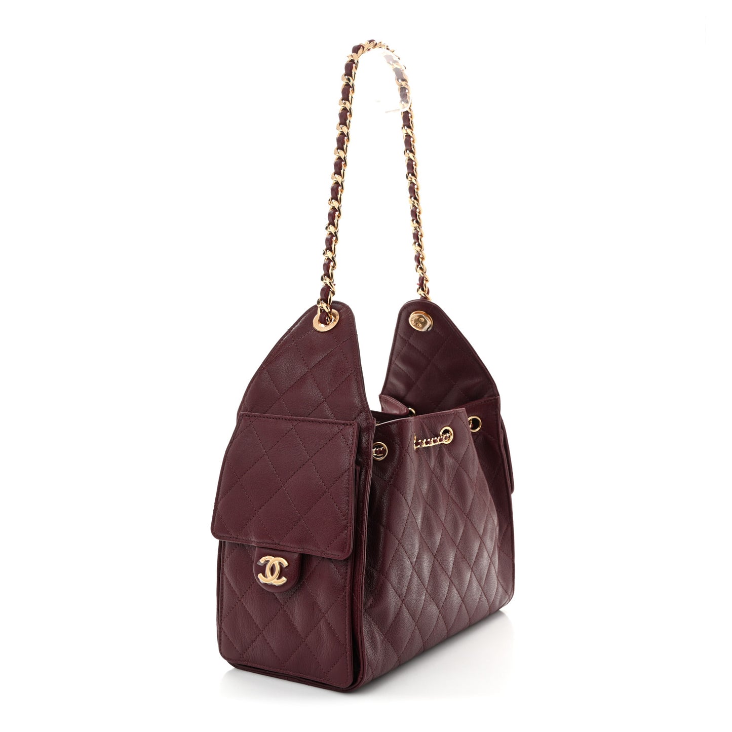 Caviar Quilted Small Chanel 25 Handbag Burgundy