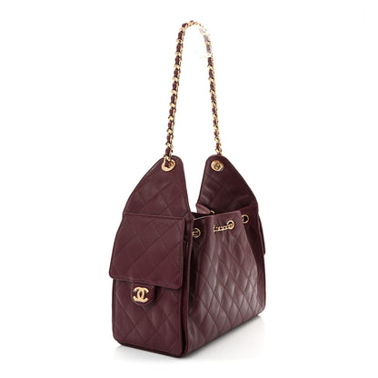 Chanel Caviar Quilted Small Chanel 25 Handbag Burgundy 3 of 11