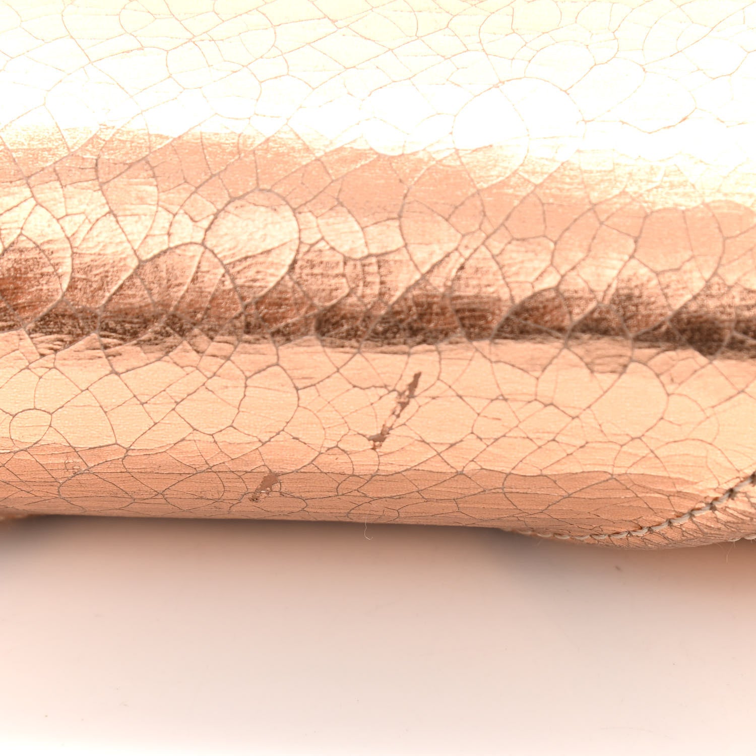 Christian Dior Metallic Ceramic Effect Deerskin Diorama Wallet on Chain Pouch Gold 7 of 15
